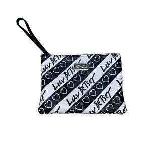 Luv Betsey by Betsey Johnson Make up Bag Zipper Cosmetic Bag Faux Leather Logo
